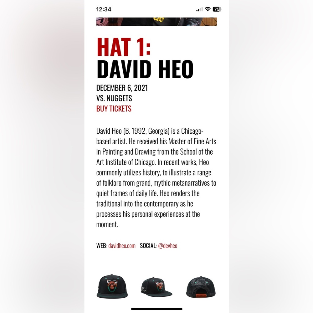Chicago Bulls David Heo Limited Editon Hat 2021-22 Melonwear - Picture 10 of 10